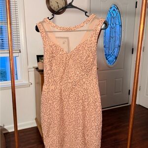 City Triangles Coral Sequin Backless Dress